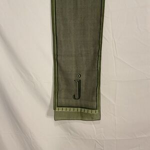 Vintage Green Scarf W/J LogoBy Debenhams Made in Italy Sz 10 X 52 Dbl sided